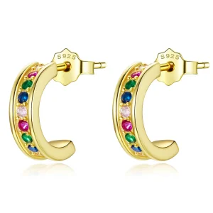 (imagine pentru) Pandora Style Arc Stud Earrings - SCE1168-B