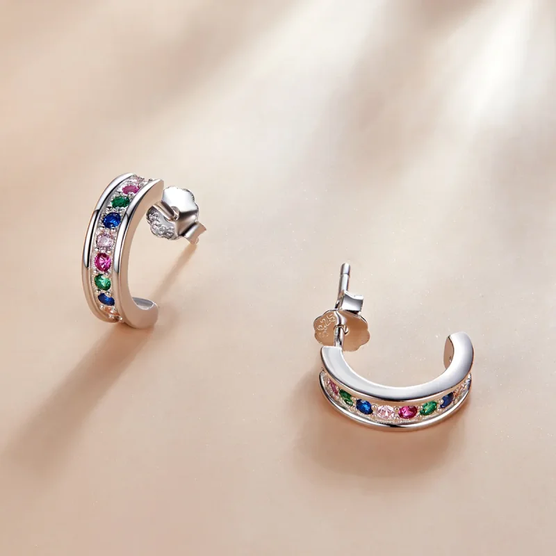 (imagine pentru) Pandora Style Arc Stud Earrings - SCE1168 - Vizualizare 2