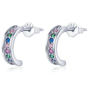 (imagine pentru) Pandora Style Arc Stud Earrings - SCE1168
