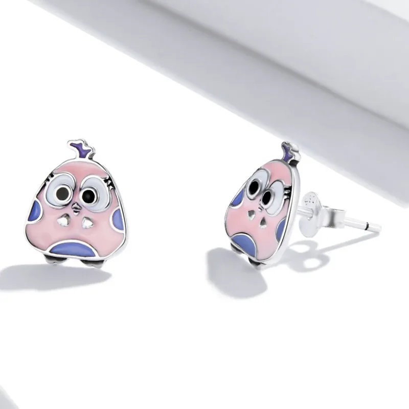 (imagine pentru) Pandora Style Big Eyed Bird Stud Earrings - SCE1277 - Vizualizare 3