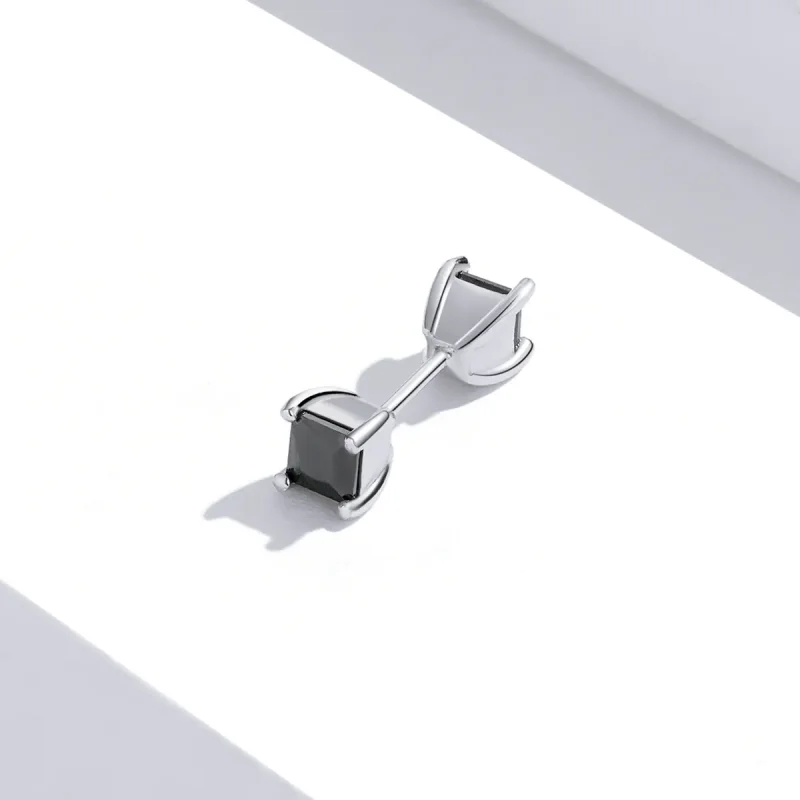 (imagine pentru) Pandora Style Black Zirconium Stud Earrings - SCE1325 - Vizualizare 2