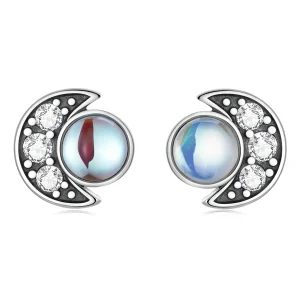 (imagine pentru) Pandora Style Bright Moon Stud Earrings - SCE1335