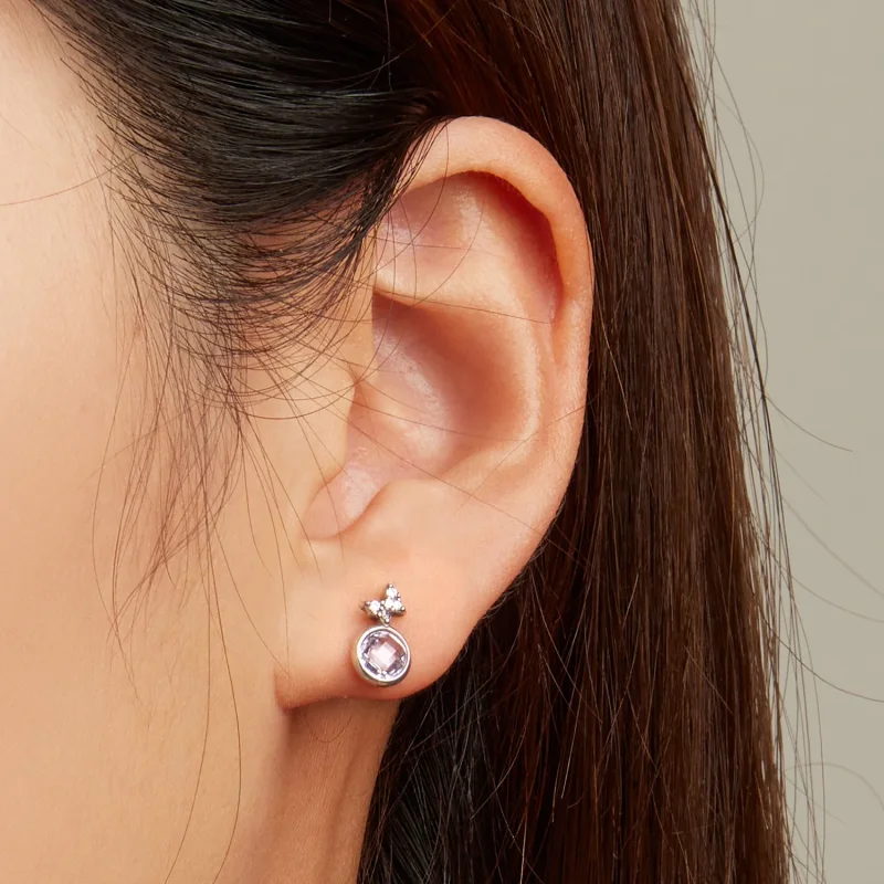 (imagine pentru) Pandora Style Butterfly Stud Earrings - BSE703 - Vizualizare 4