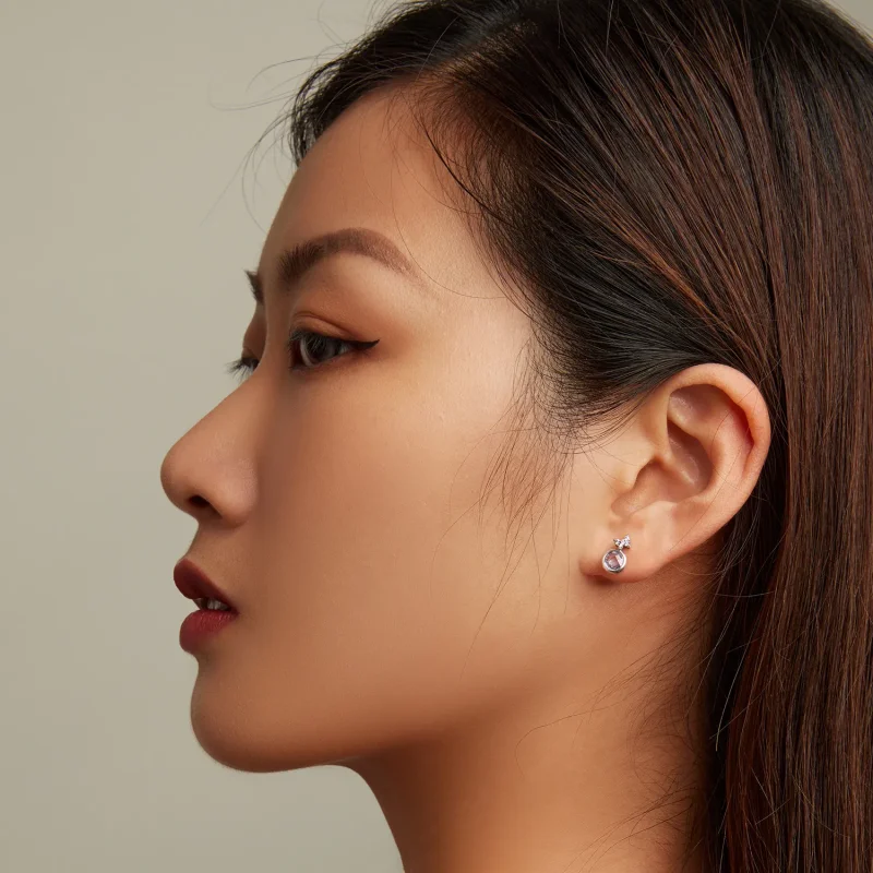 (imagine pentru) Pandora Style Butterfly Stud Earrings - BSE703 - Vizualizare 5