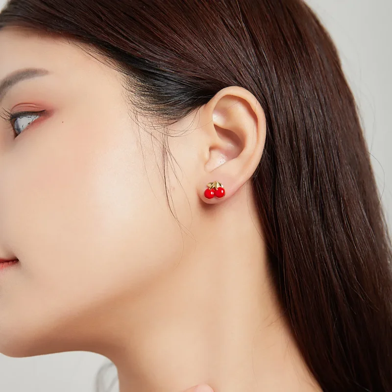 (imagine pentru) Pandora Style Cherry Stud Earrings - SCE1061 - Vizualizare 4