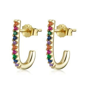 (imagine pentru) Pandora Style Christmas Cane Stud Earrings - SCE1167-B
