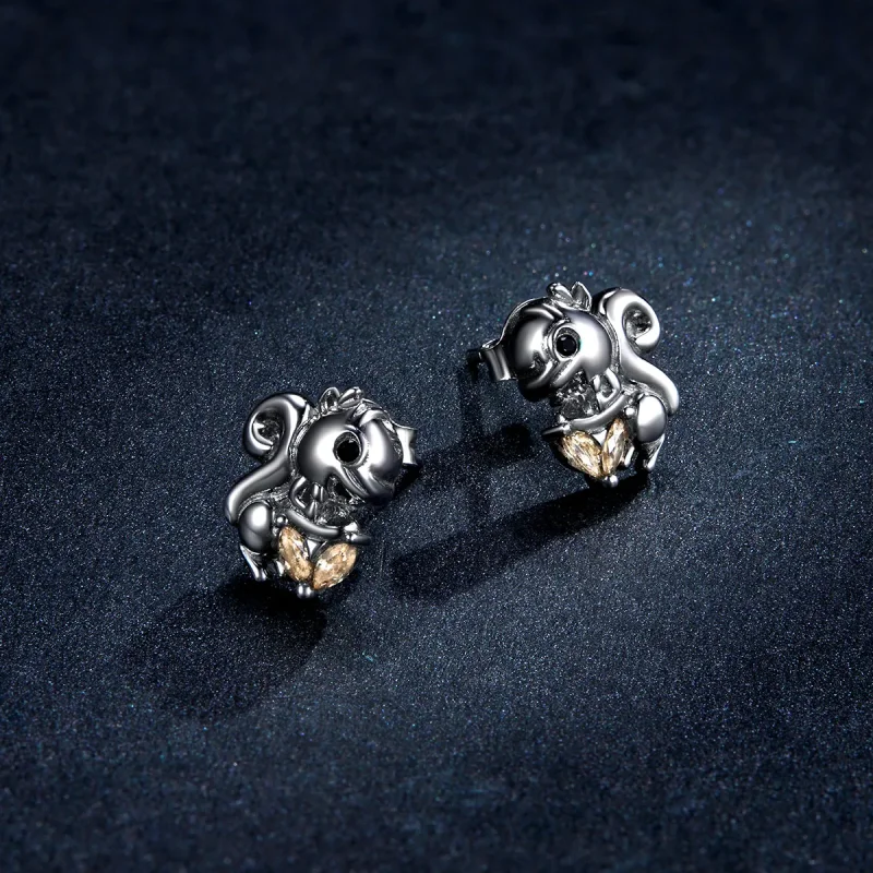 (imagine pentru) Pandora Style Cute Squirrel Stud Earrings - BSE417 - Vizualizare 5