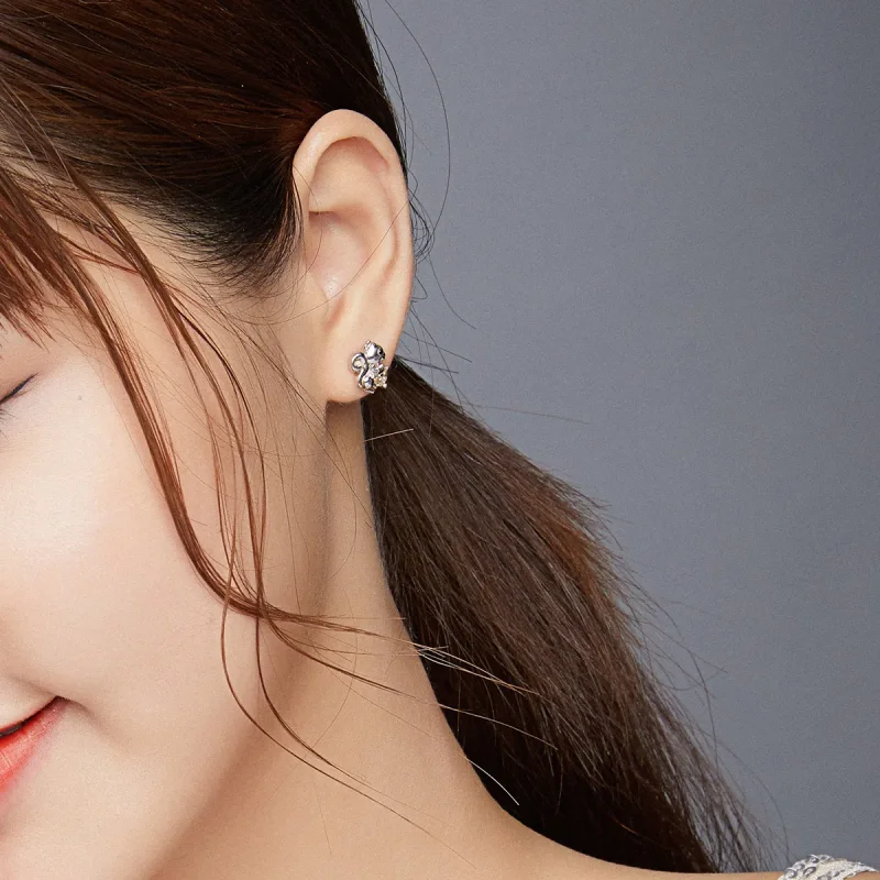 (imagine pentru) Pandora Style Cute Squirrel Stud Earrings - BSE417 - Vizualizare 7