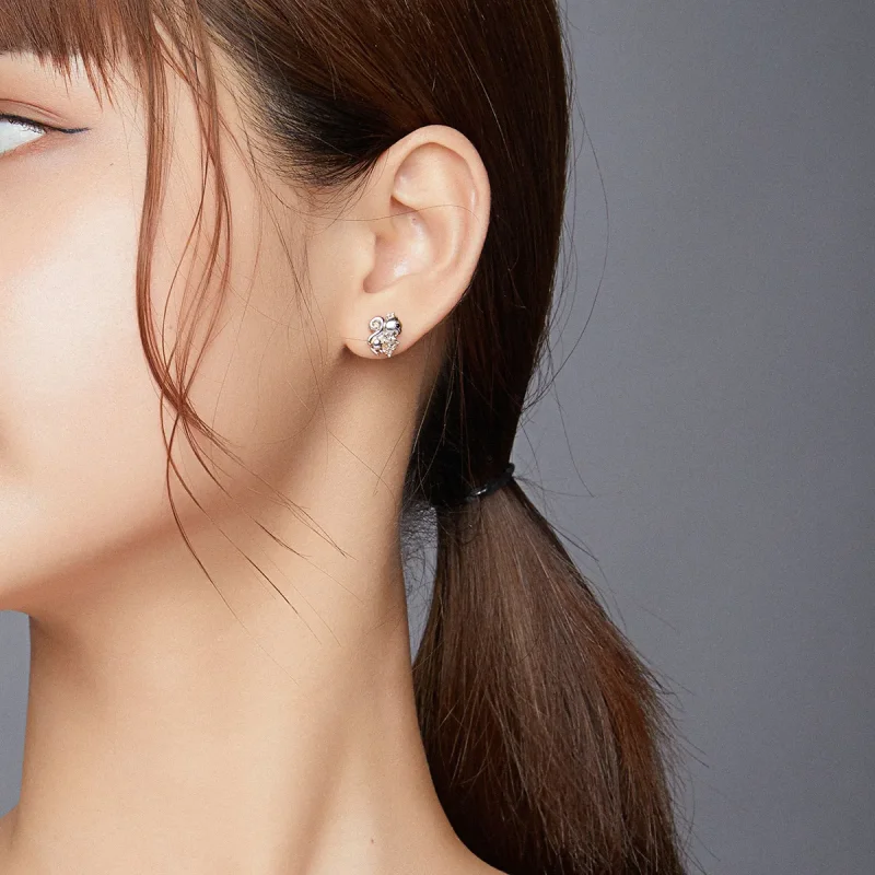 (imagine pentru) Pandora Style Cute Squirrel Stud Earrings - BSE417 - Vizualizare 8