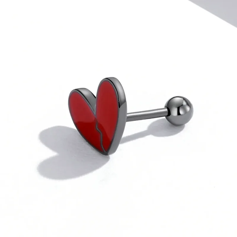 (imagine pentru) Pandora Style Dark Heart Stud Earrings - SCE1326 - Vizualizare 3