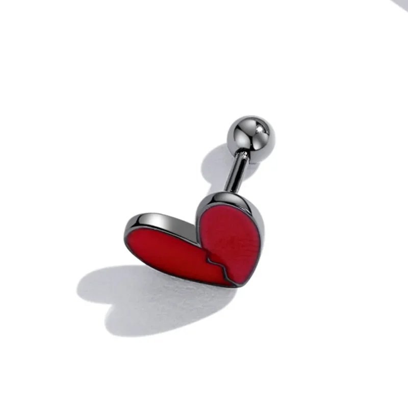 (imagine pentru) Pandora Style Dark Heart Stud Earrings - SCE1326 - Vizualizare 4