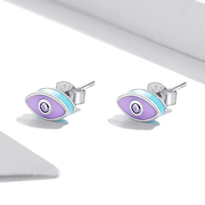 (imagine pentru) Pandora Style Devil Eye Stud Earrings - SCE1367 - Vizualizare 2