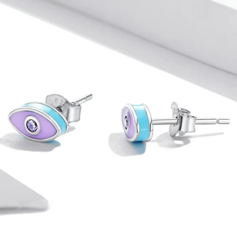 (imagine pentru) Pandora Style Devil Eye Stud Earrings - SCE1367 - Vizualizare 3