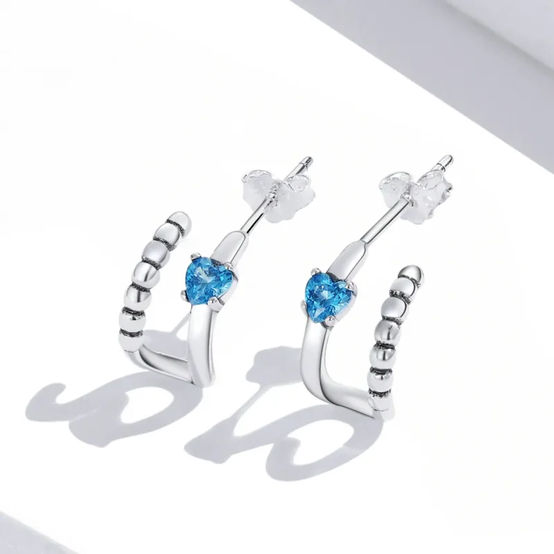 (imagine pentru) Pandora Style Exquisite Double Layer Stud Earrings - SCE1331 - Vizualizare 2