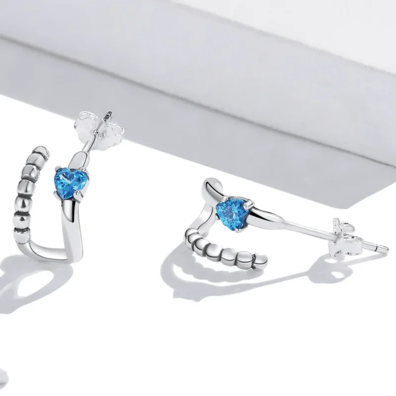 (imagine pentru) Pandora Style Exquisite Double Layer Stud Earrings - SCE1331 - Vizualizare 4