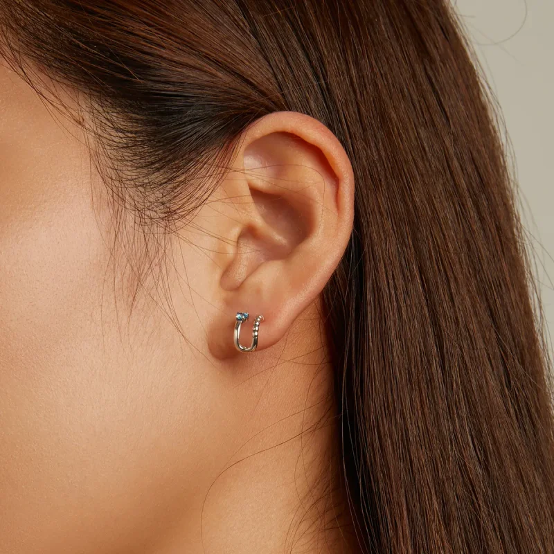 (imagine pentru) Pandora Style Exquisite Double Layer Stud Earrings - SCE1331 - Vizualizare 6