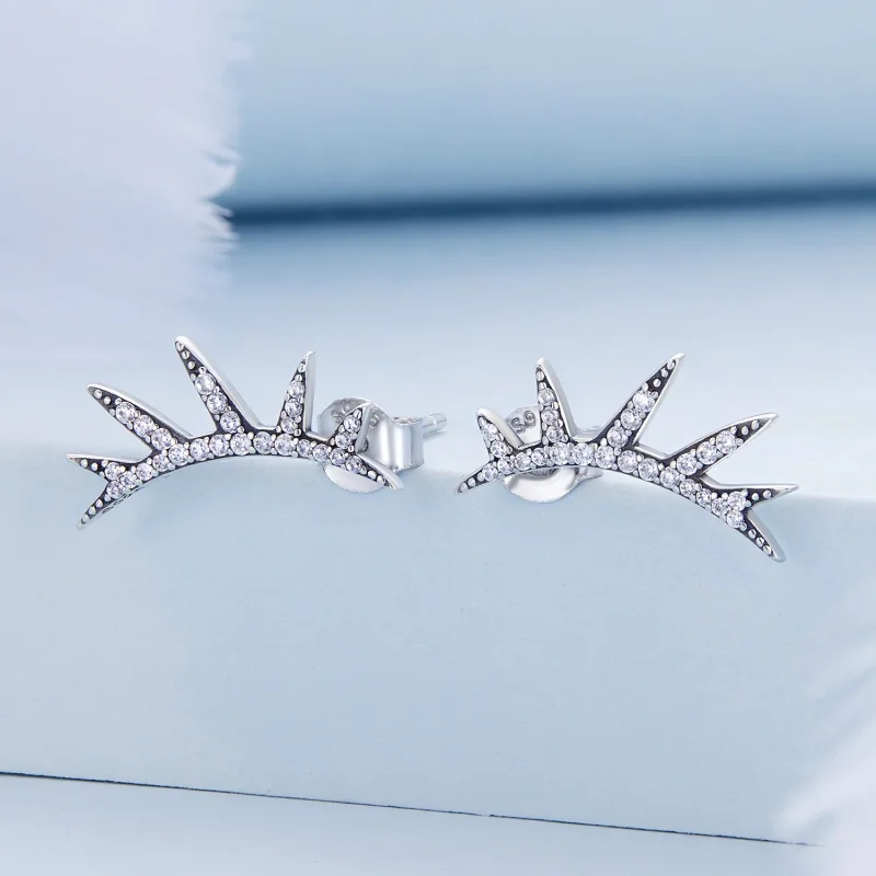 (imagine pentru) Pandora Style Eyelash Stud Earrings - BSE681 - Vizualizare 2