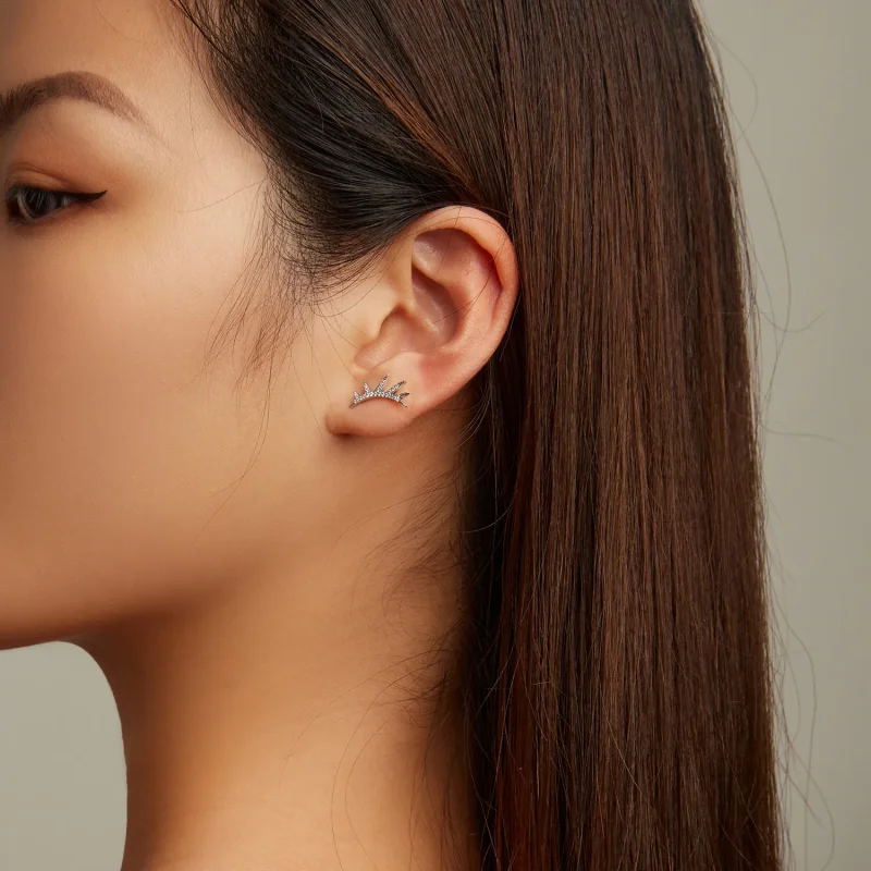 (imagine pentru) Pandora Style Eyelash Stud Earrings - BSE681 - Vizualizare 7