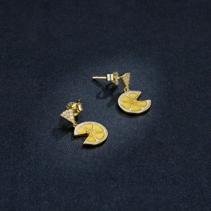 (imagine pentru) Pandora Style Fresh Lemon Stud Earrings - BSE435 - Vizualizare 5
