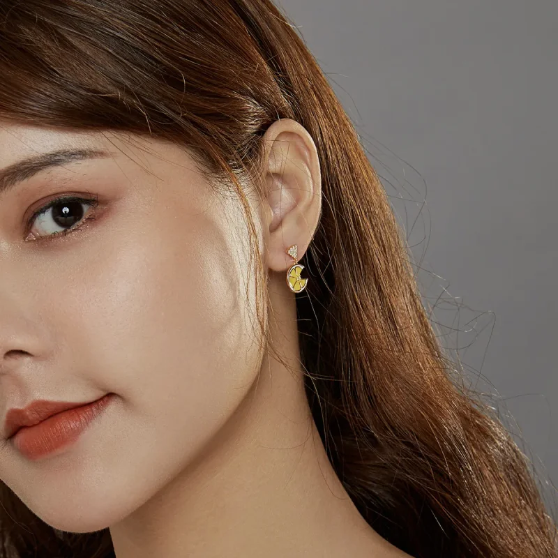 (imagine pentru) Pandora Style Fresh Lemon Stud Earrings - BSE435 - Vizualizare 6