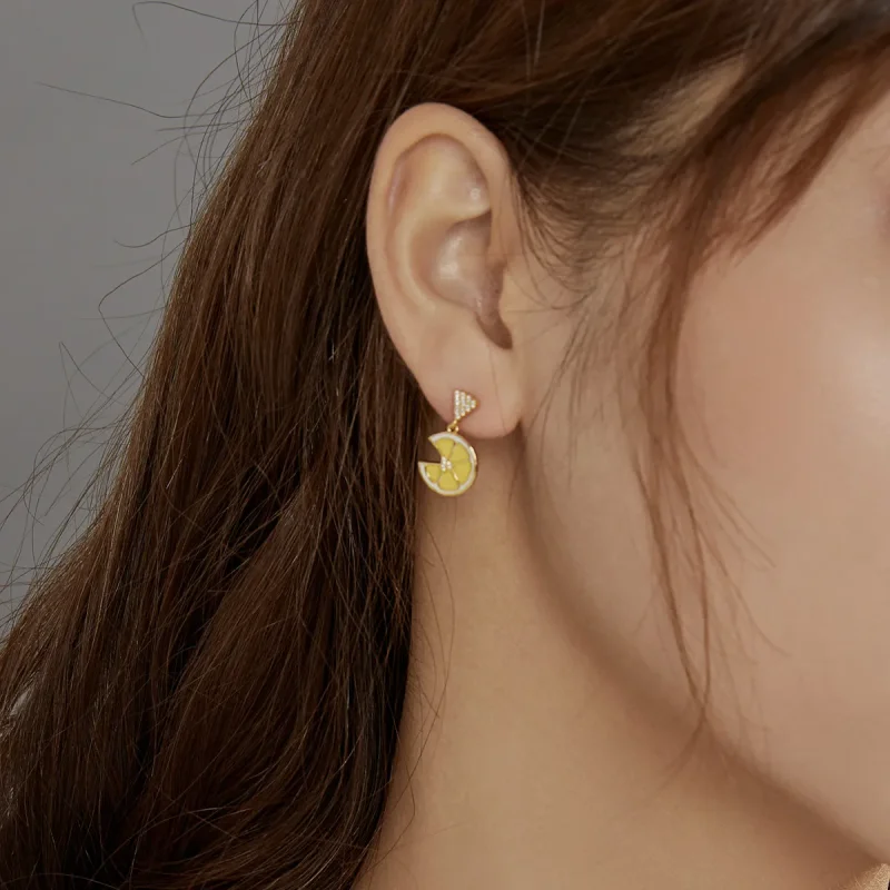 (imagine pentru) Pandora Style Fresh Lemon Stud Earrings - BSE435 - Vizualizare 8