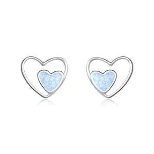 (imagine pentru) Pandora Style Heart Center Stud Earrings - SCE858