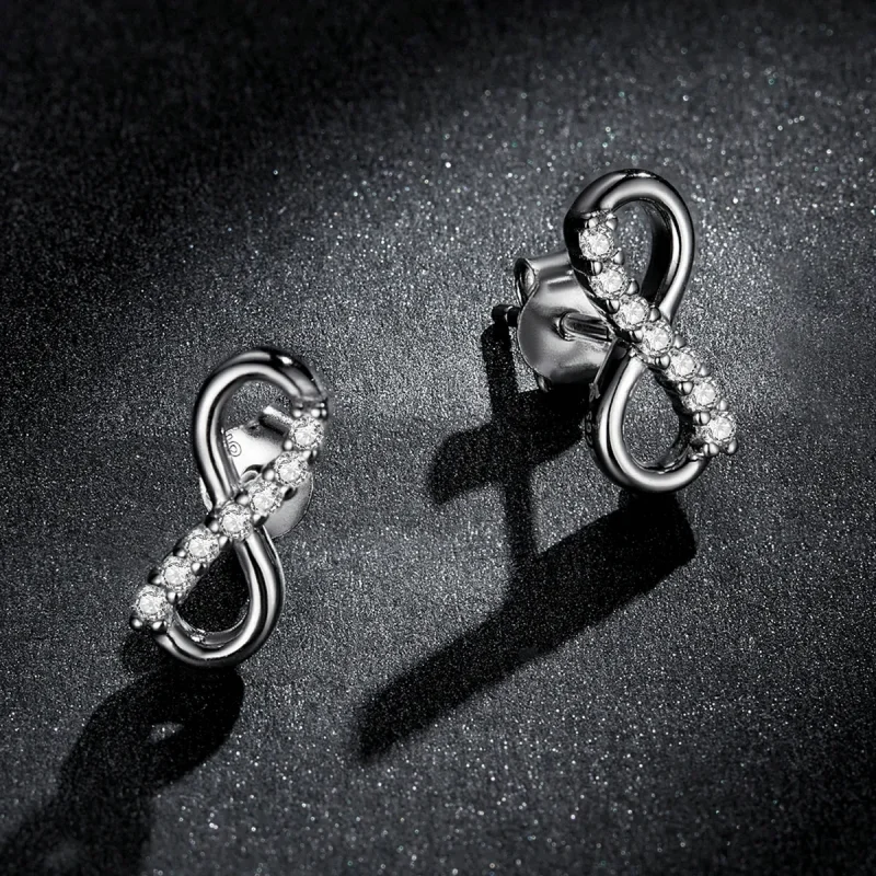 (imagine pentru) Pandora Style Infinity Symbol - Shine Stud Earrings - BSE543 - Vizualizare 5