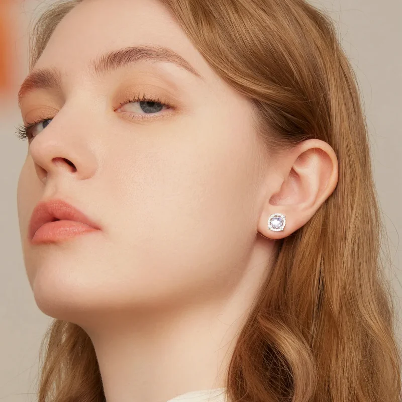 (imagine pentru) Pandora Style Iris Stud Earrings - BSE667 - Vizualizare 4