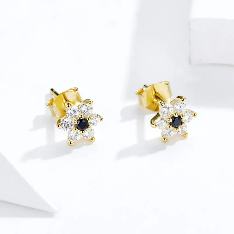 (imagine pentru) Pandora Style Little Flower Stud Earrings - SCE708 - Vizualizare 4