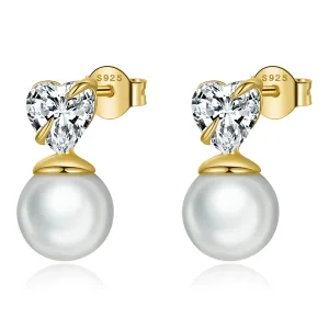 (imagine pentru) Pandora Style Love Shell Beads Stud Earrings - SCE1318