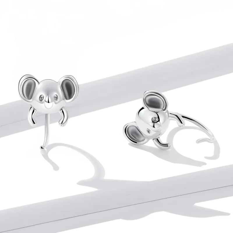 (imagine pentru) Pandora Style Mini Koala Stud Earrings - BSE566 - Vizualizare 3