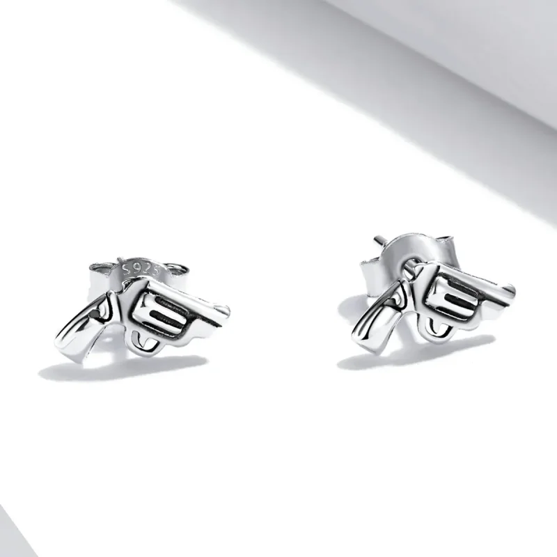 (imagine pentru) Pandora Style Mini Pistol Stud Earrings - SCE1293 - Vizualizare 2