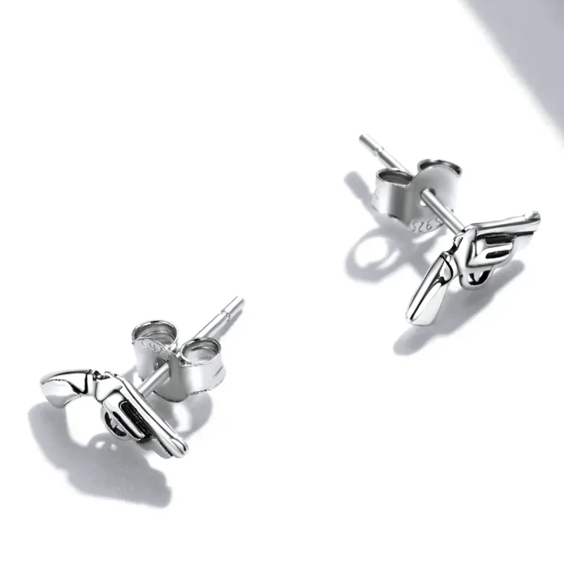 (imagine pentru) Pandora Style Mini Pistol Stud Earrings - SCE1293 - Vizualizare 3