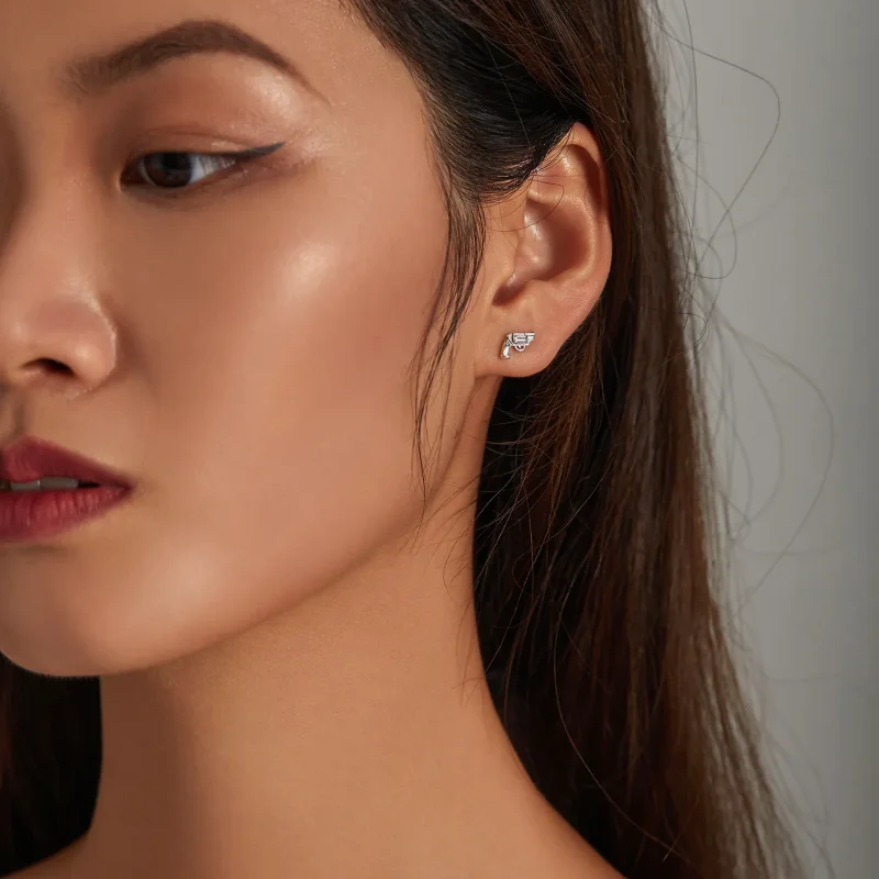 (imagine pentru) Pandora Style Mini Pistol Stud Earrings - SCE1293 - Vizualizare 5