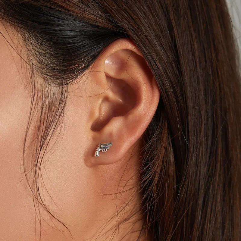 (imagine pentru) Pandora Style Mini Pistol Stud Earrings - SCE1293 - Vizualizare 6