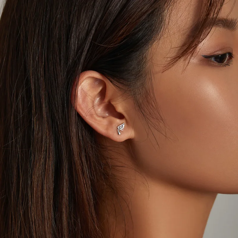 (imagine pentru) Pandora Style Mini Pistol Stud Earrings - SCE1293 - Vizualizare 7