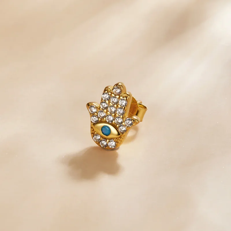 (imagine pentru) Pandora Style Mystic Spain - Lucky Hands Stud Earrings - SCE1139 - Vizualizare 3