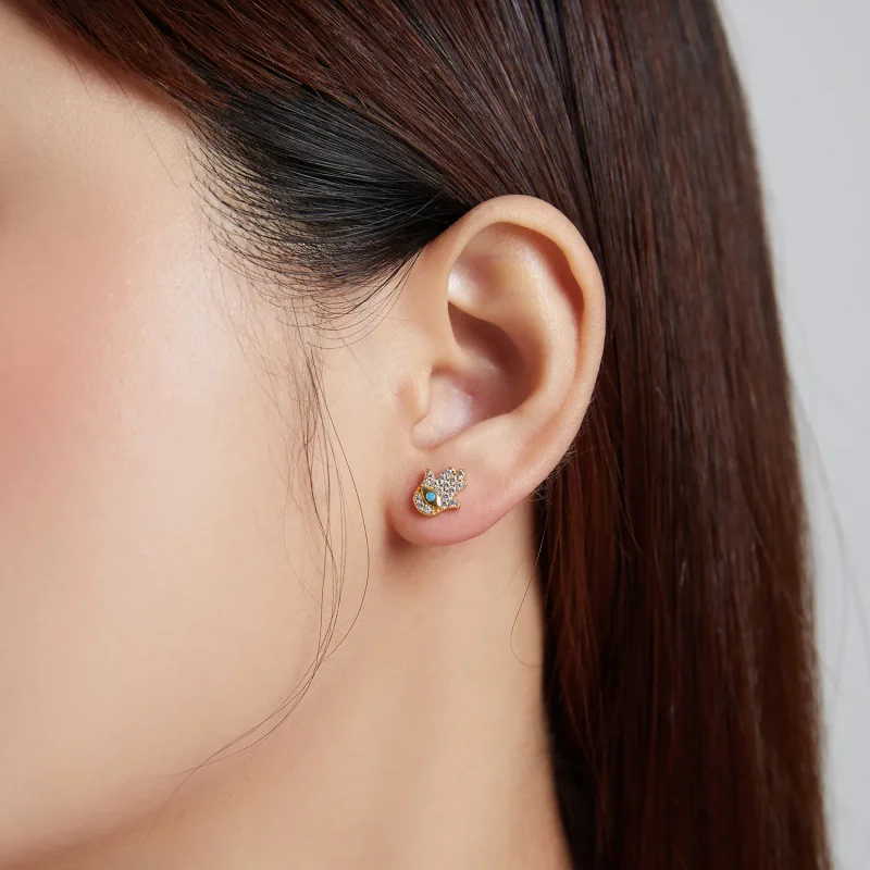 (imagine pentru) Pandora Style Mystic Spain - Lucky Hands Stud Earrings - SCE1139 - Vizualizare 5