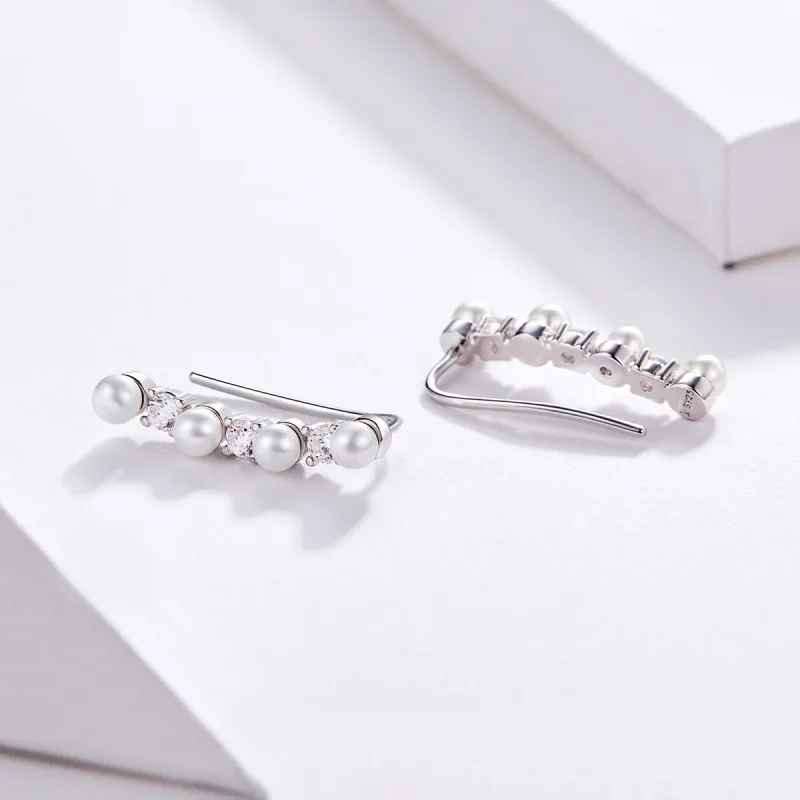 (imagine pentru) Pandora Style Pearl Stud Earrings - BSE118 - Vizualizare 3