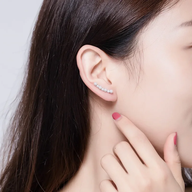 (imagine pentru) Pandora Style Pearl Stud Earrings - BSE118 - Vizualizare 5