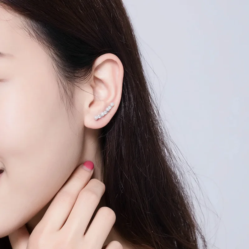 (imagine pentru) Pandora Style Pearl Stud Earrings - BSE118 - Vizualizare 6