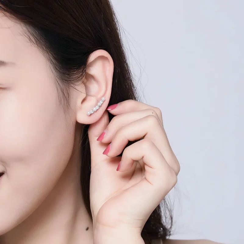 (imagine pentru) Pandora Style Pearl Stud Earrings - BSE118 - Vizualizare 7