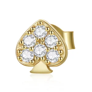 (imagine pentru) Pandora Style Poker - Spades Stud Earrings - SCE1054