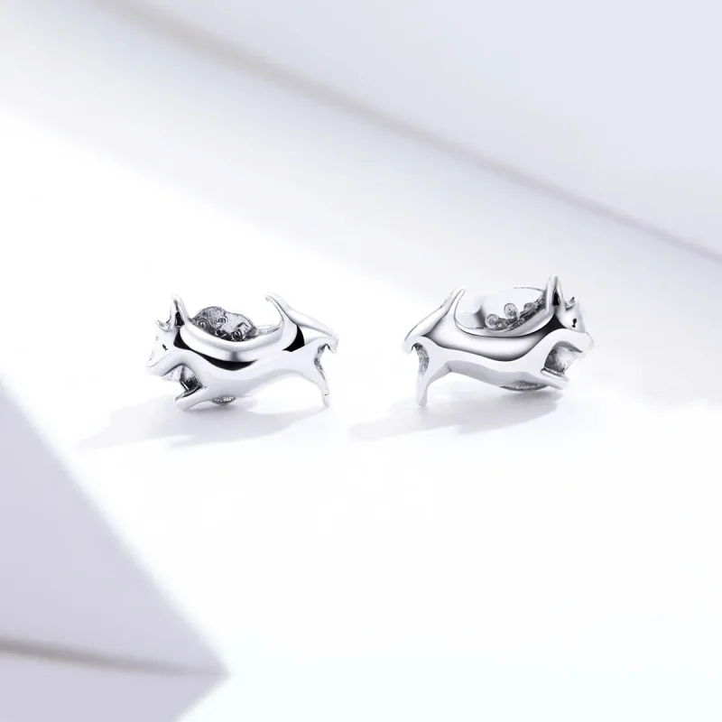 (imagine pentru) Pandora Style Puppy Stud Earrings - SCE818 - Vizualizare 2