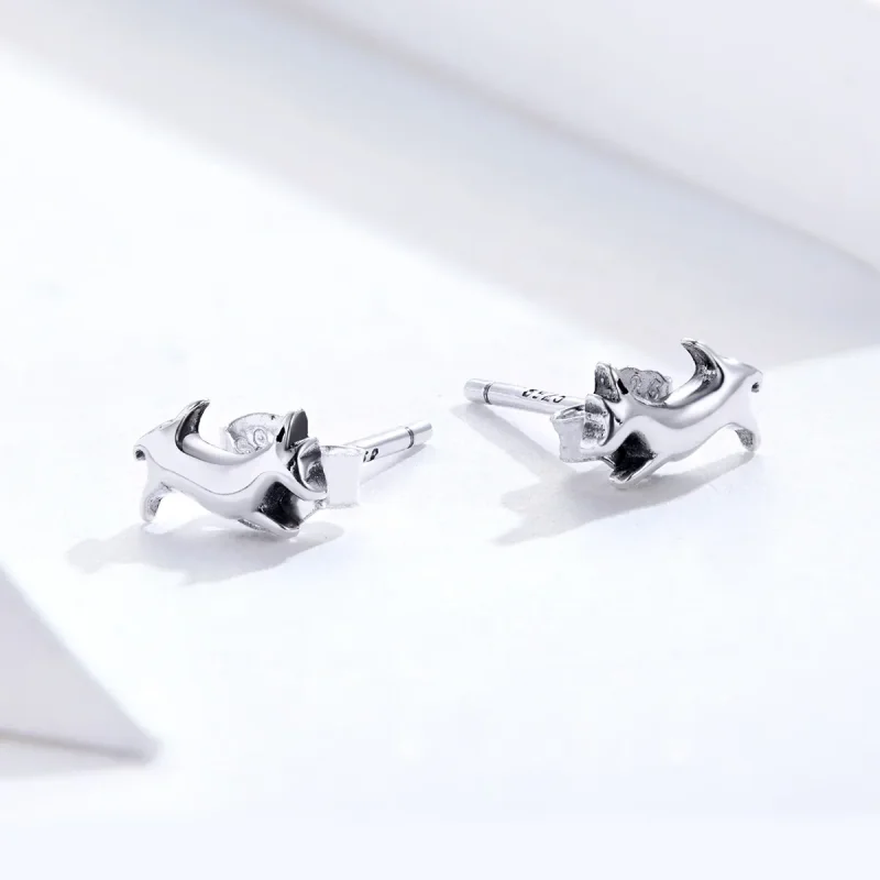 (imagine pentru) Pandora Style Puppy Stud Earrings - SCE818 - Vizualizare 3