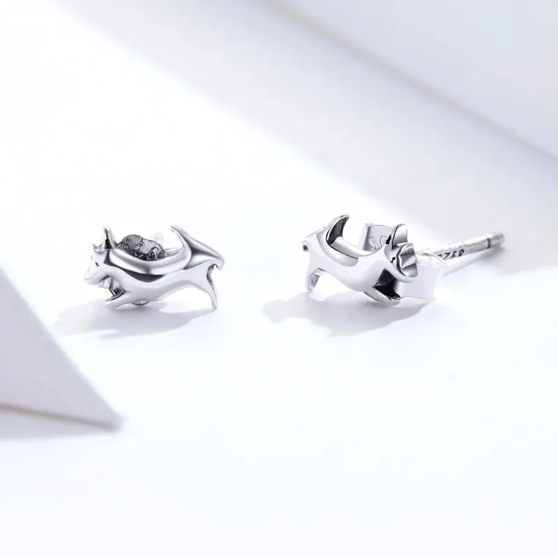 (imagine pentru) Pandora Style Puppy Stud Earrings - SCE818 - Vizualizare 4