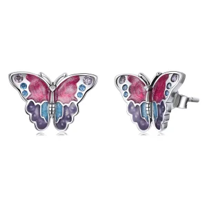 (imagine pentru) Pandora Style Retro Butterfly Stud Earrings - SCE1332