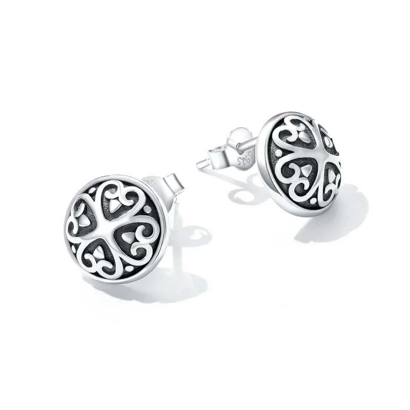 (imagine pentru) Pandora Style Retro Pattern Stud Earrings - SCE1396 - Vizualizare 3