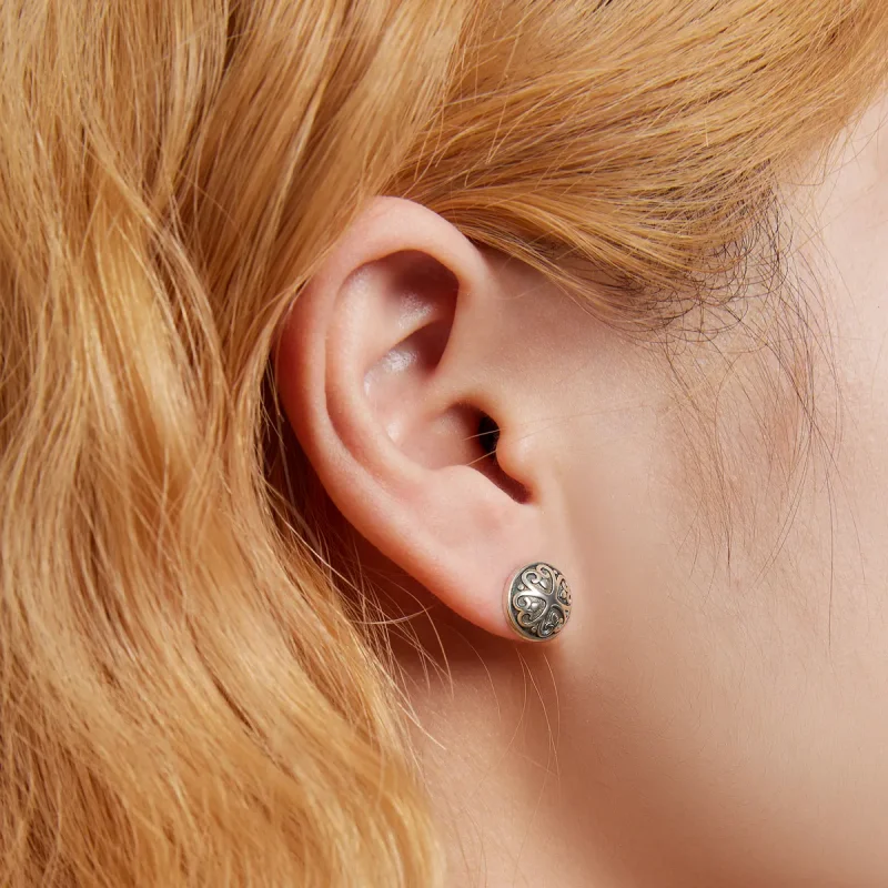 (imagine pentru) Pandora Style Retro Pattern Stud Earrings - SCE1396 - Vizualizare 5