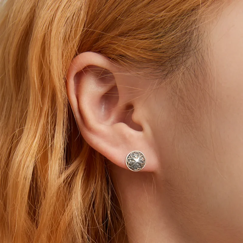(imagine pentru) Pandora Style Retro Pattern Stud Earrings - SCE1396 - Vizualizare 6